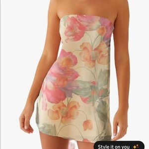 Floral Strapless Tube Dress